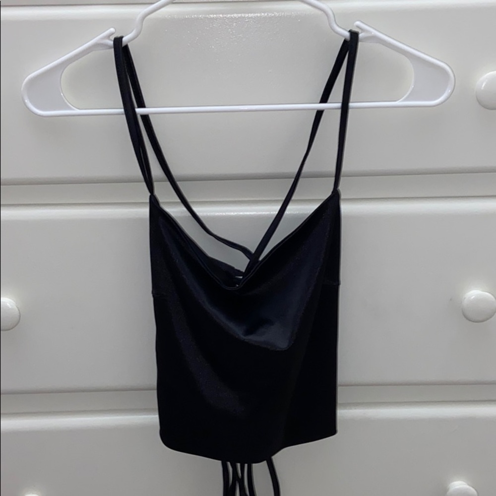 black cropped top